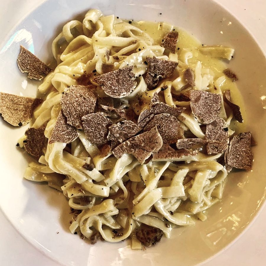 Tagliatelle con porcini e crema tartufata